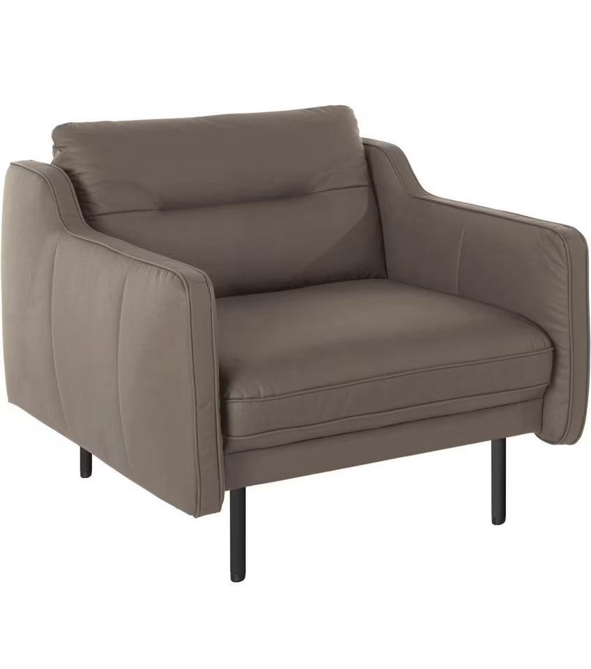 Sofa Set 3-3-1 in NaturLeder Braun, 229 cm Breite