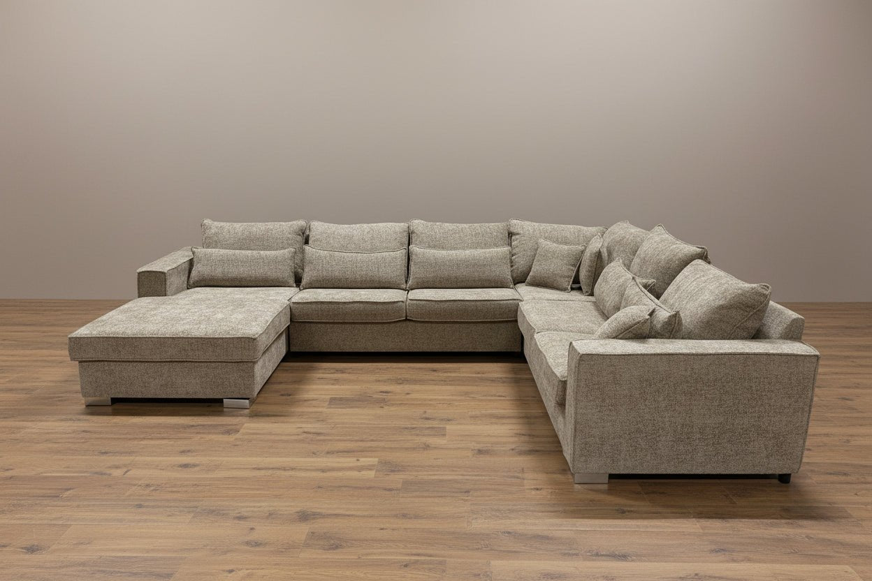 Wohnlandschaft in Webstoff - 370cm Breite | PolsterOase - POLSTEROASE