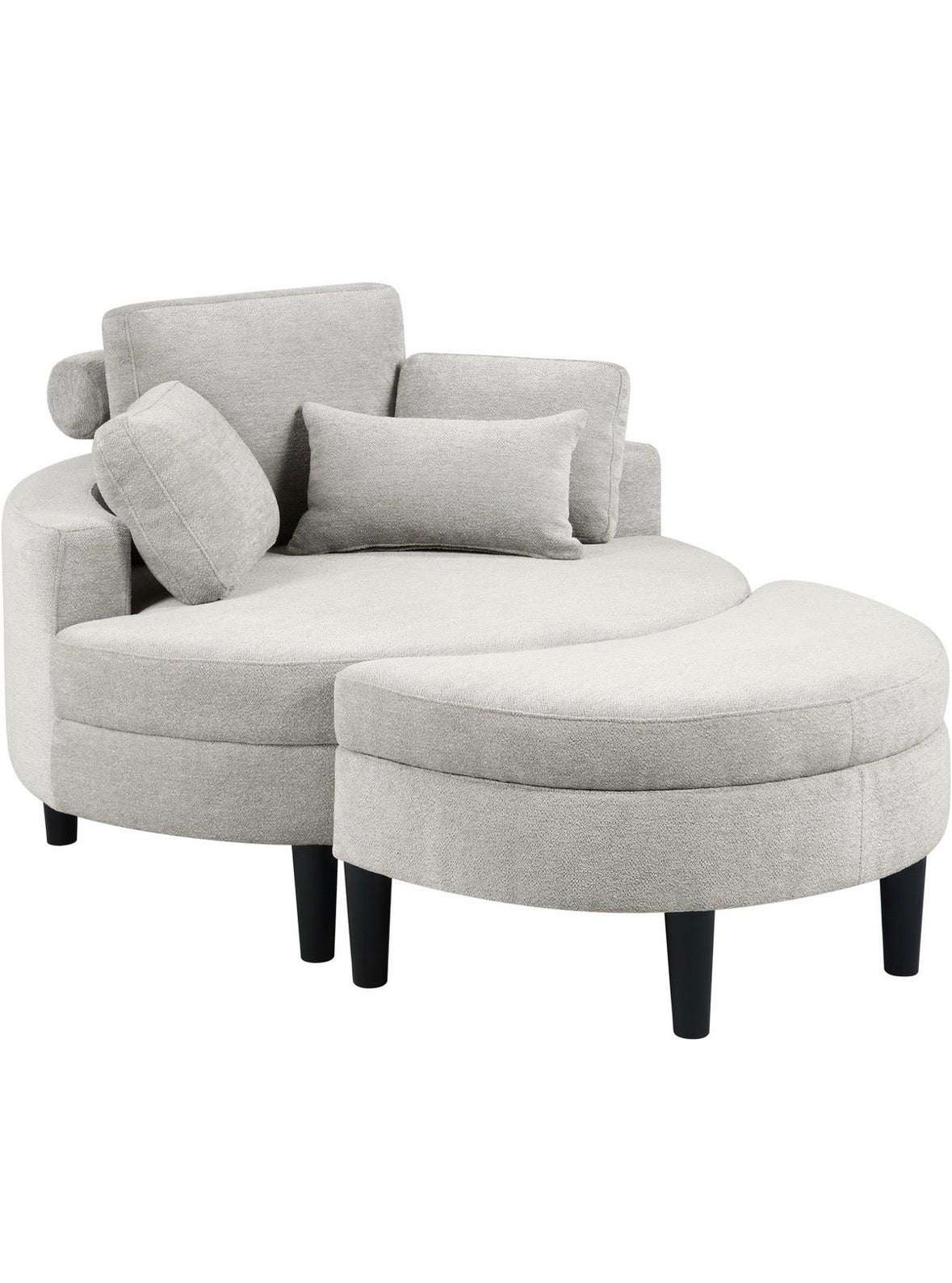 Loveseat in Struktur Hellgrau - POLSTEROASE