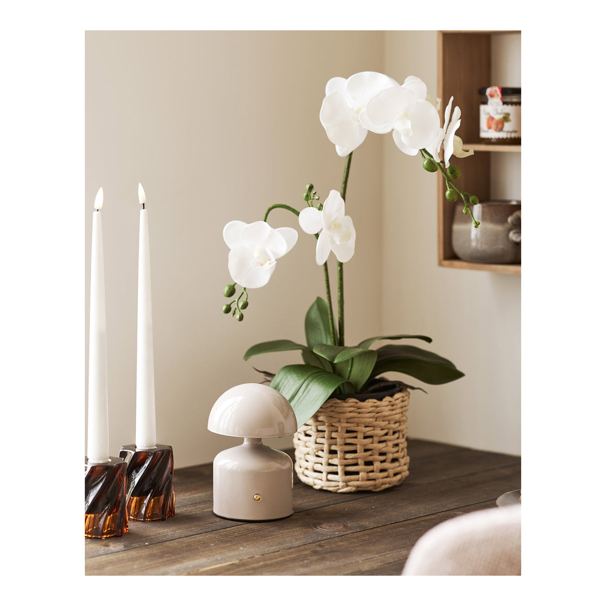 Aulla Tischlampe – wiederaufladbar, Grau