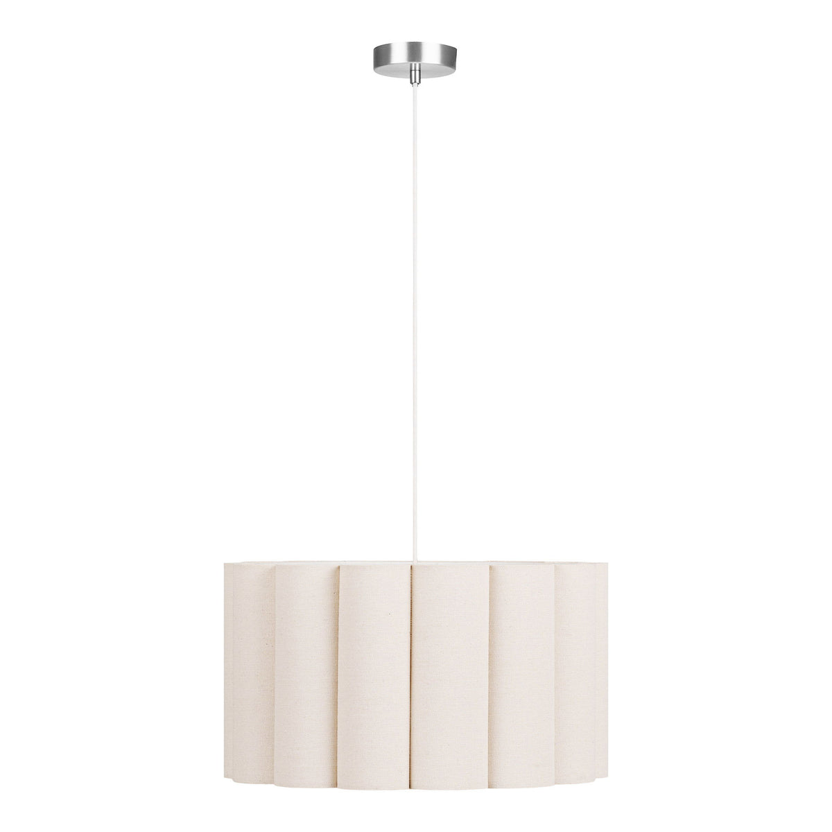 Watton Pendel – Stahl/Leinen, Grau/Beige