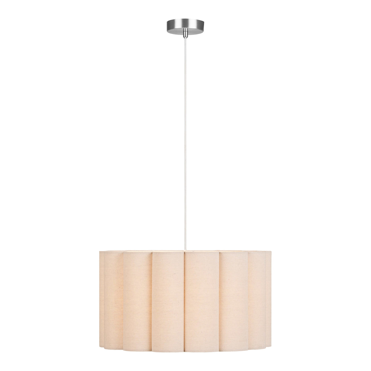 Watton Pendel – Stahl/Leinen, Grau/Beige