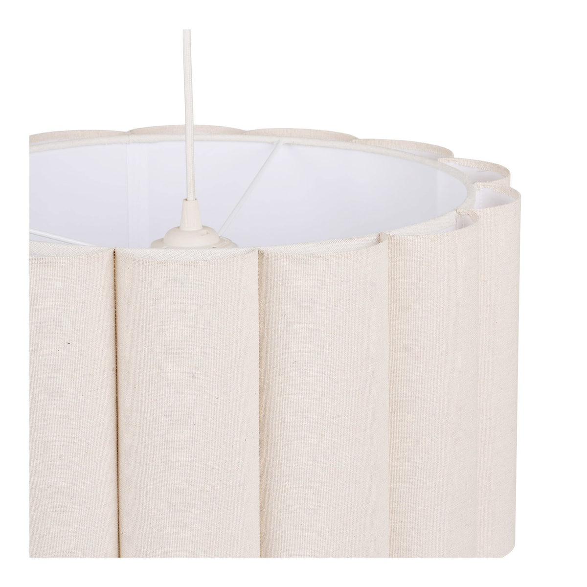 Watton Pendel – Stahl/Leinen, Grau/Beige