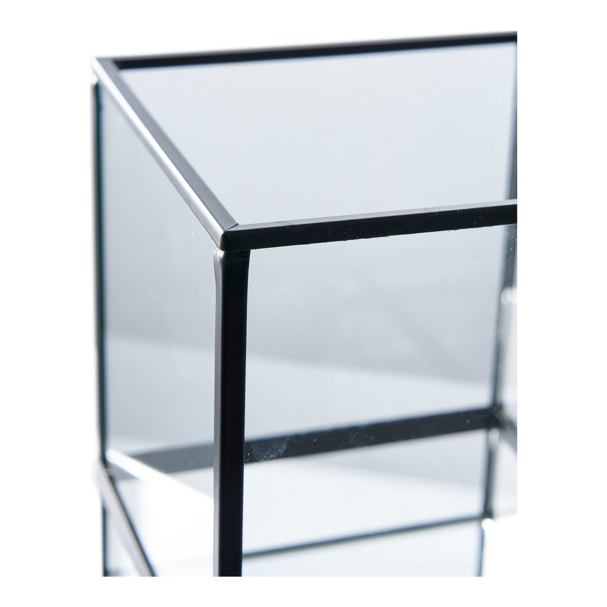 PolsterOase Möbel – Windlicht aus Metall und Glas, Schwarz, 15 cm – Ansicht 3