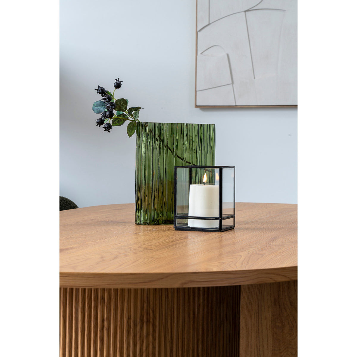 PolsterOase Möbel – Windlicht aus Metall und Glas, Schwarz, 15 cm – Ansicht 4