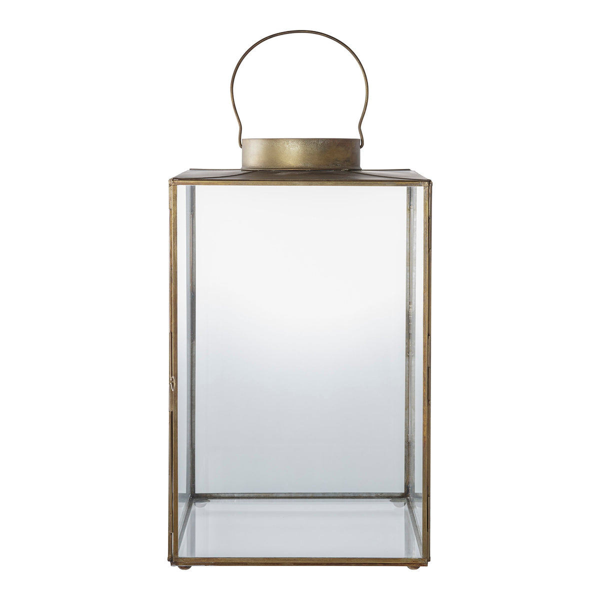 PolsterOase Möbel – Mohali Laterne aus Metall und Glas, Antikmessingoptik, 42 cm