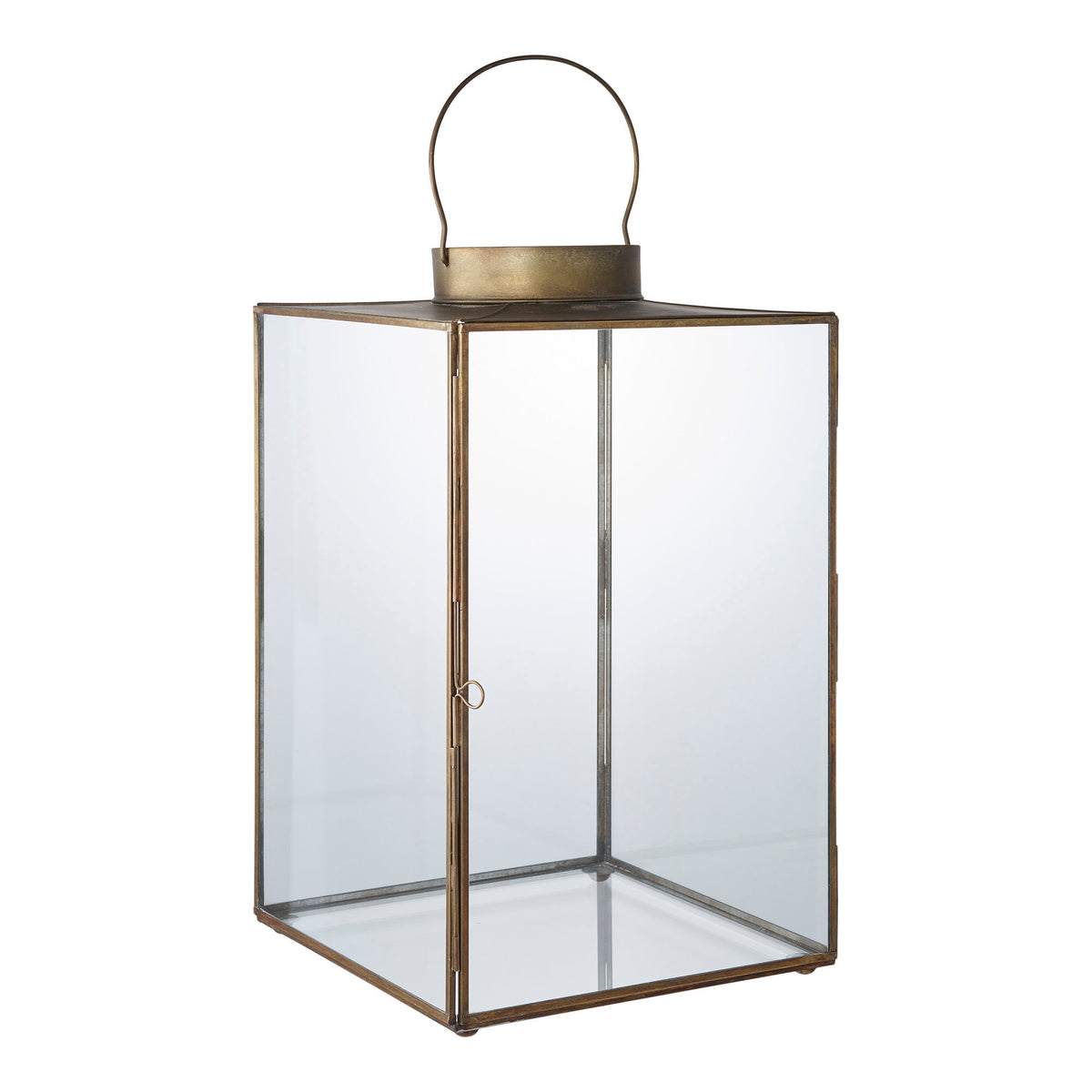 PolsterOase Möbel – Mohali Laterne aus Metall und Glas, Antikmessingoptik, 42 cm – Ansicht 2