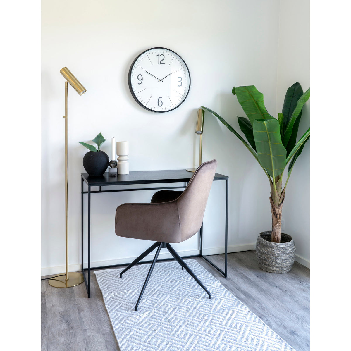 Paris Tischlampe – Stahl in Messingoptik, 47 cm