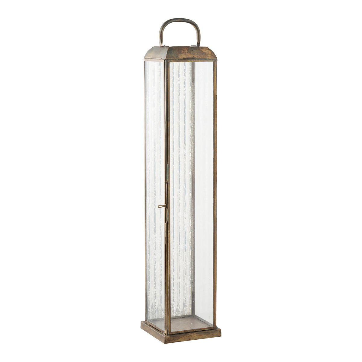 PolsterOase Möbel – Herslev Laterne aus Glas und Metall, Antikmessing, 60 cm – Ansicht 2