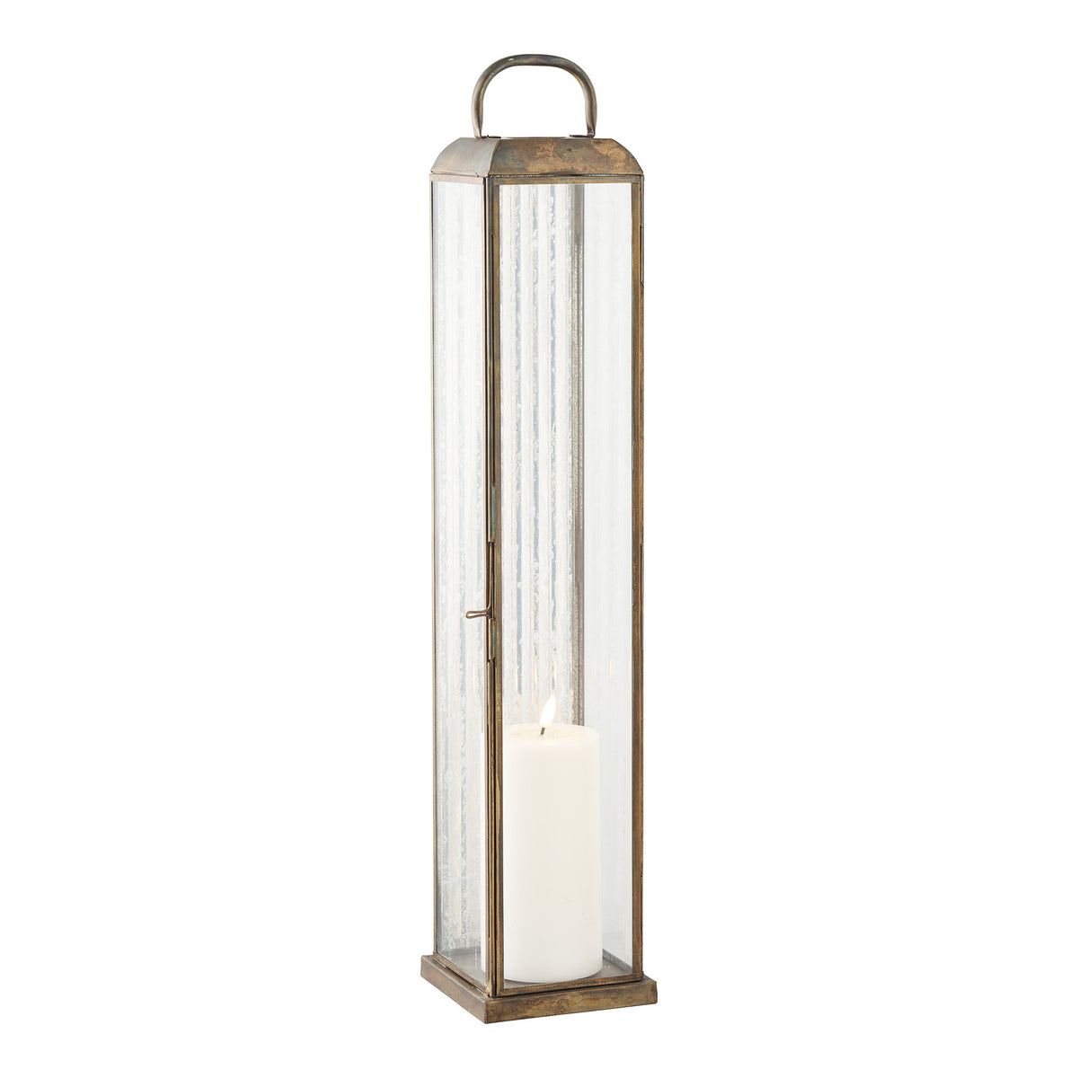 PolsterOase Möbel – Herslev Laterne aus Glas und Metall, Antikmessing, 60 cm – Ansicht 3