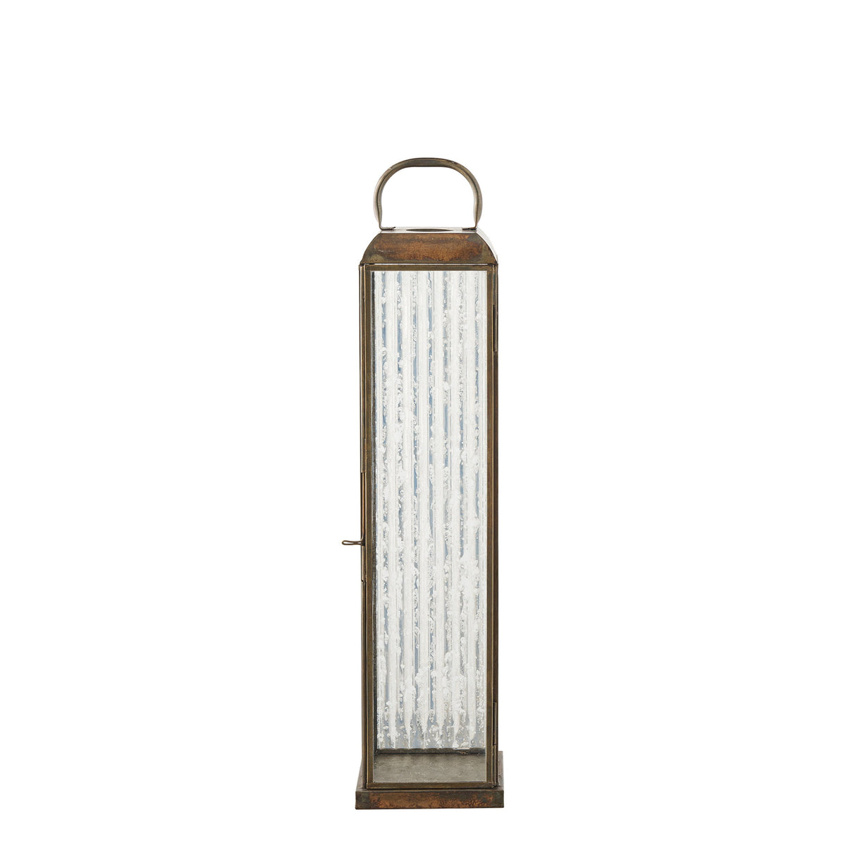 PolsterOase Möbel – Herslev Laterne aus Glas und Metall, Antikmessing, 49 cm