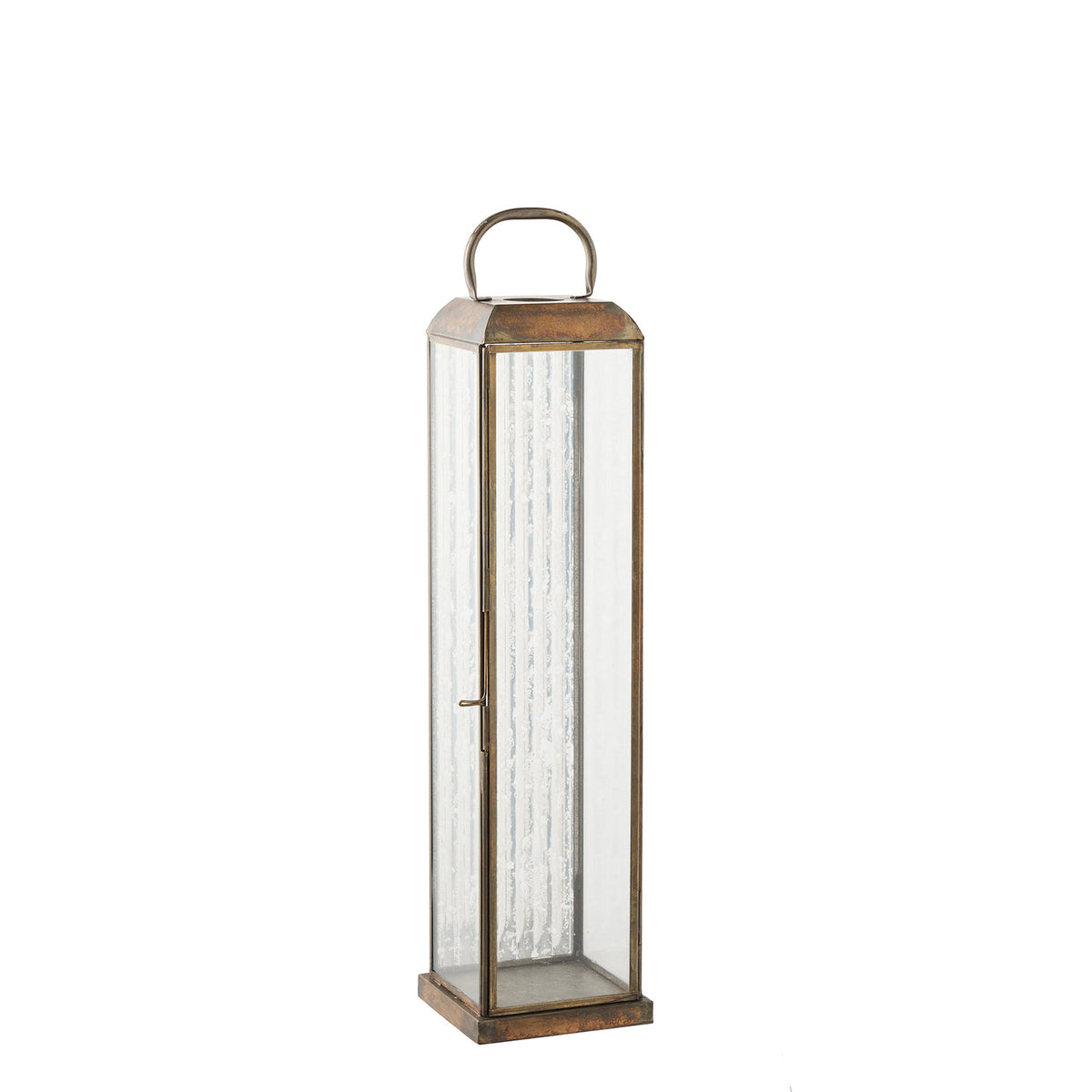 PolsterOase Möbel – Herslev Laterne aus Glas und Metall, Antikmessing, 49 cm – Ansicht 2