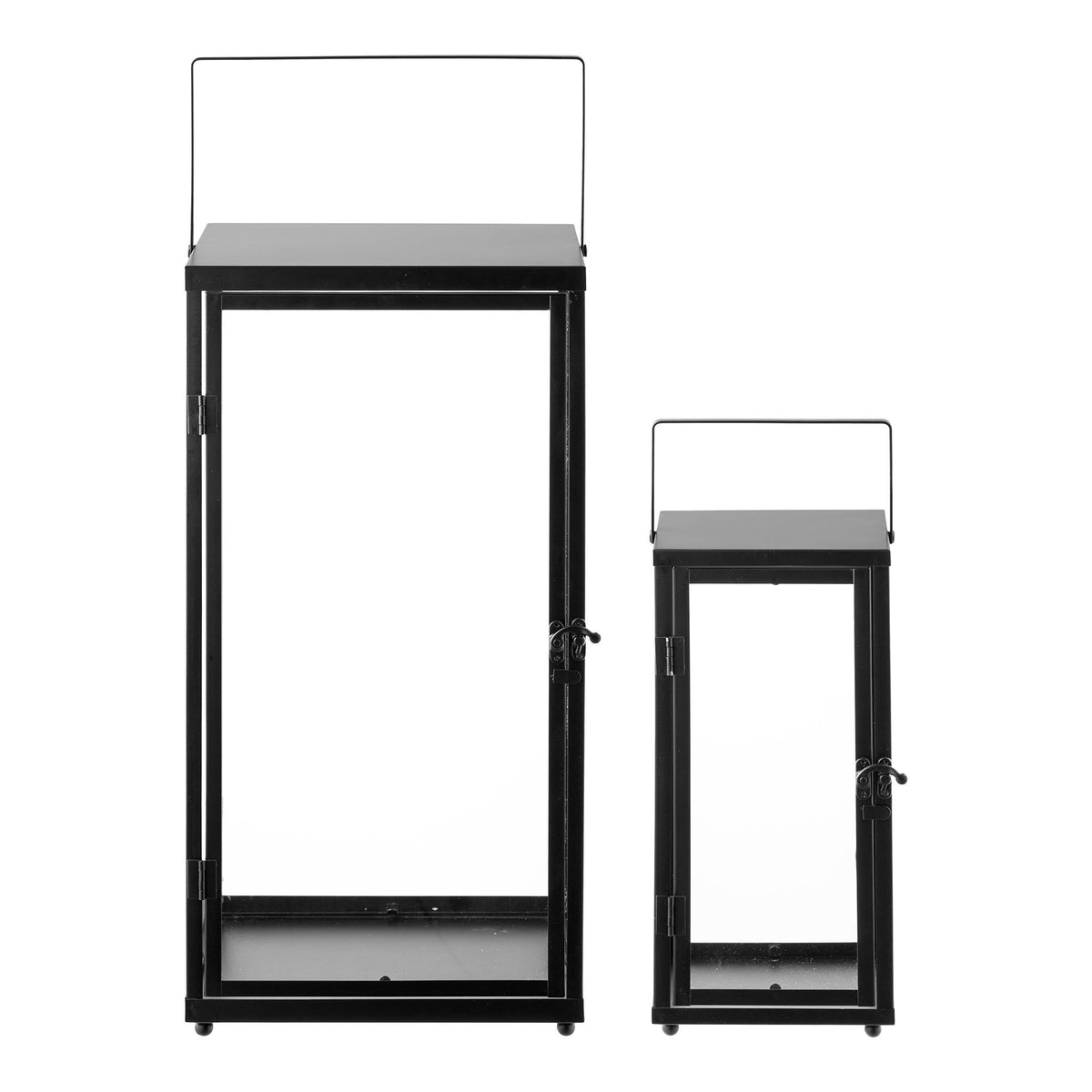 PolsterOase Möbel – Ibra Laternen aus Metall und Glas, 2er, Set, Schwarz – Ansicht 2