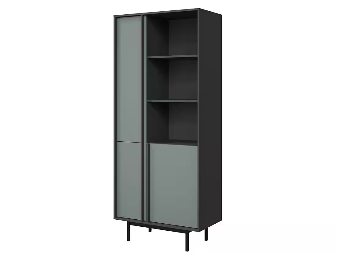 Alva 2 Türen – Moderner Design Schrank mit Schubladen & Metallfüßen (Salbei)