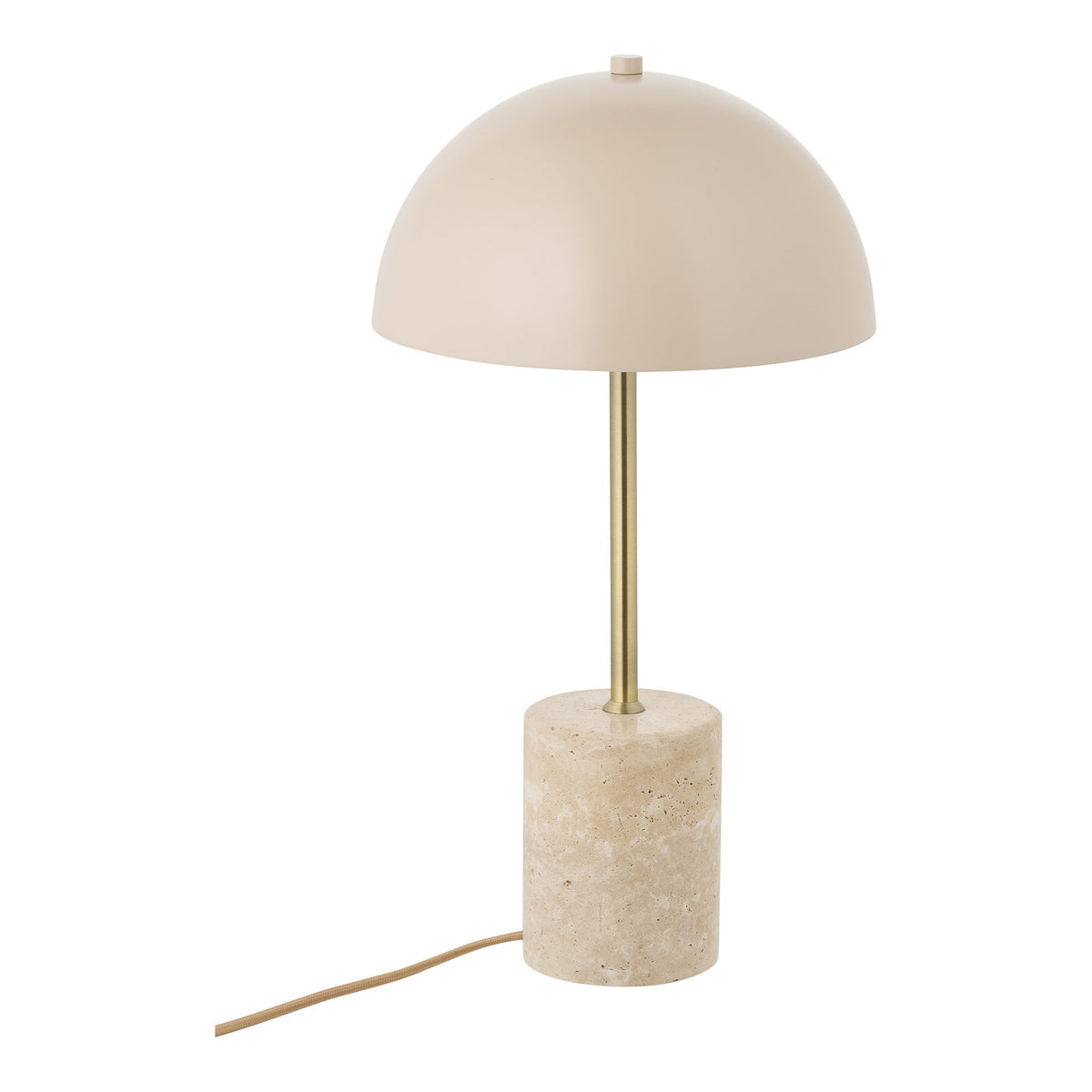 PolsterOase Möbel – Sheffield Tischlampe aus Marmor und Stahl, Beige, 45 cm
