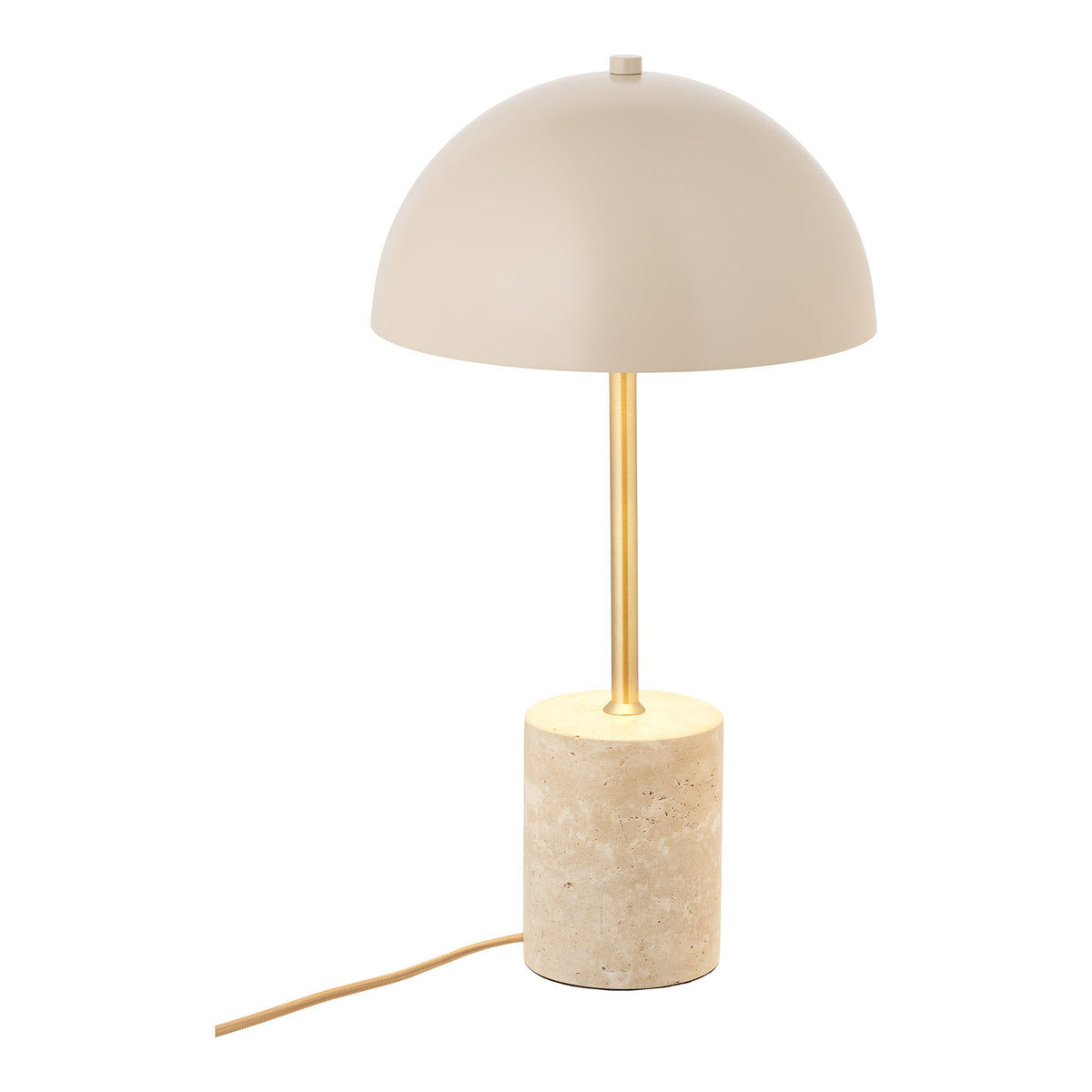 PolsterOase Möbel – Sheffield Tischlampe aus Marmor und Stahl, Beige, 45 cm – Ansicht 2