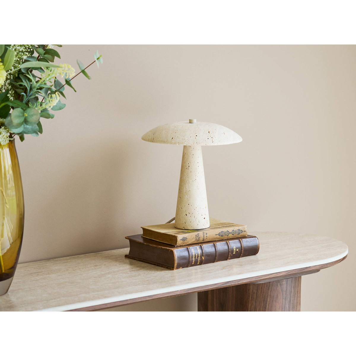 Consett Tischlampe – Travertin Natur