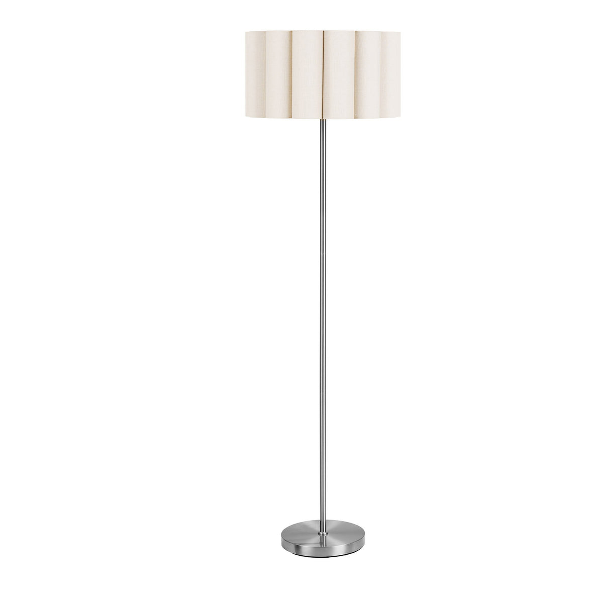 Wattom Stehleuchte – Stahl/Leinen, grau/beige