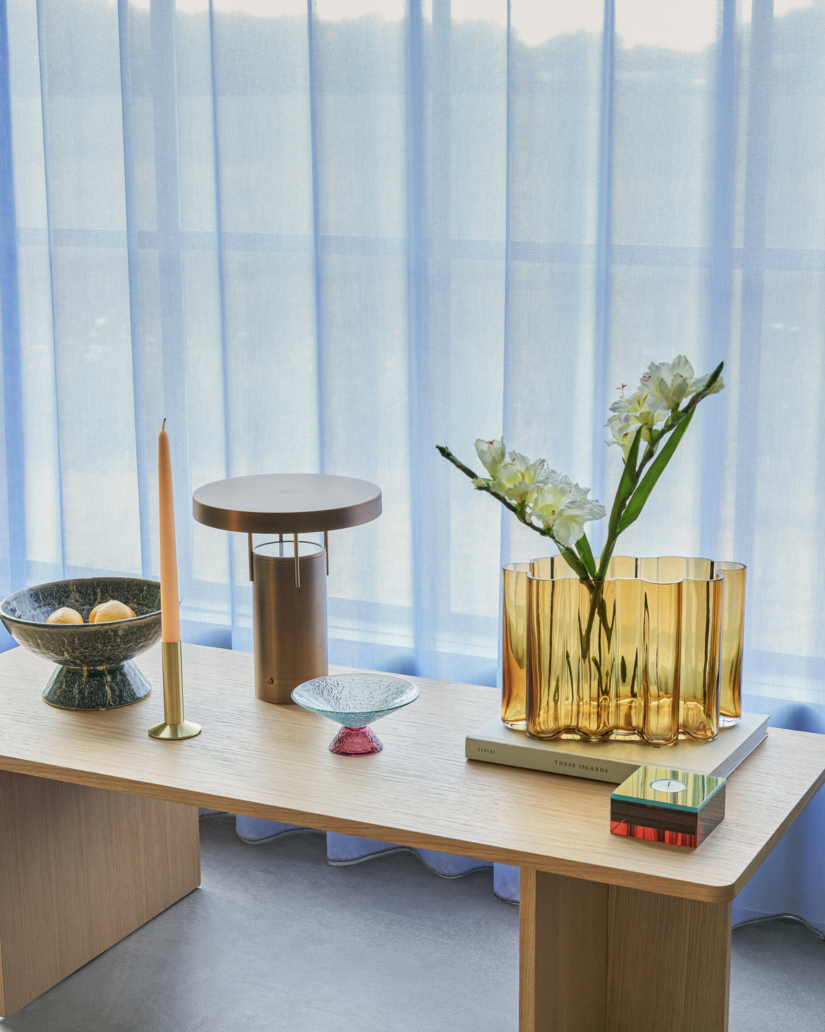 PolsterOase Möbel – Umber Vase aus mundgeblasenem Glas, Bernstein – Ansicht 7