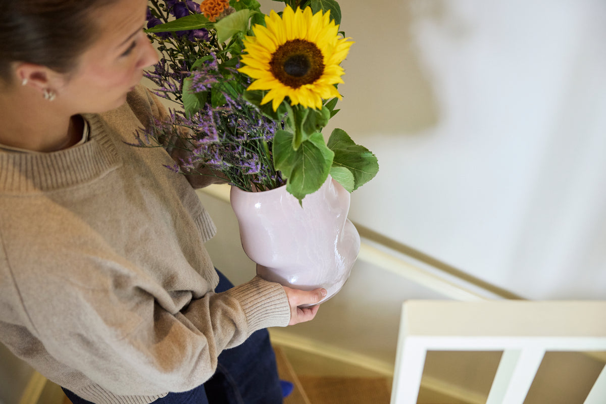 PolsterOase Möbel – Los Vase aus mundgeblasenem Glas, Rosa – Ansicht 9