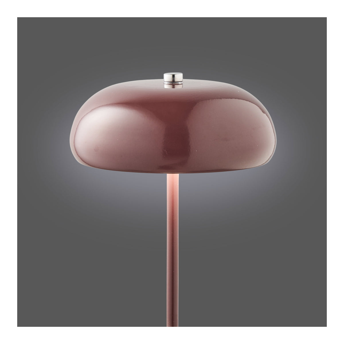 PolsterOase Möbel – Margate Tischlampe, wiederaufladbar, Metall, bordeaux ø16 cm – Ansicht 3
