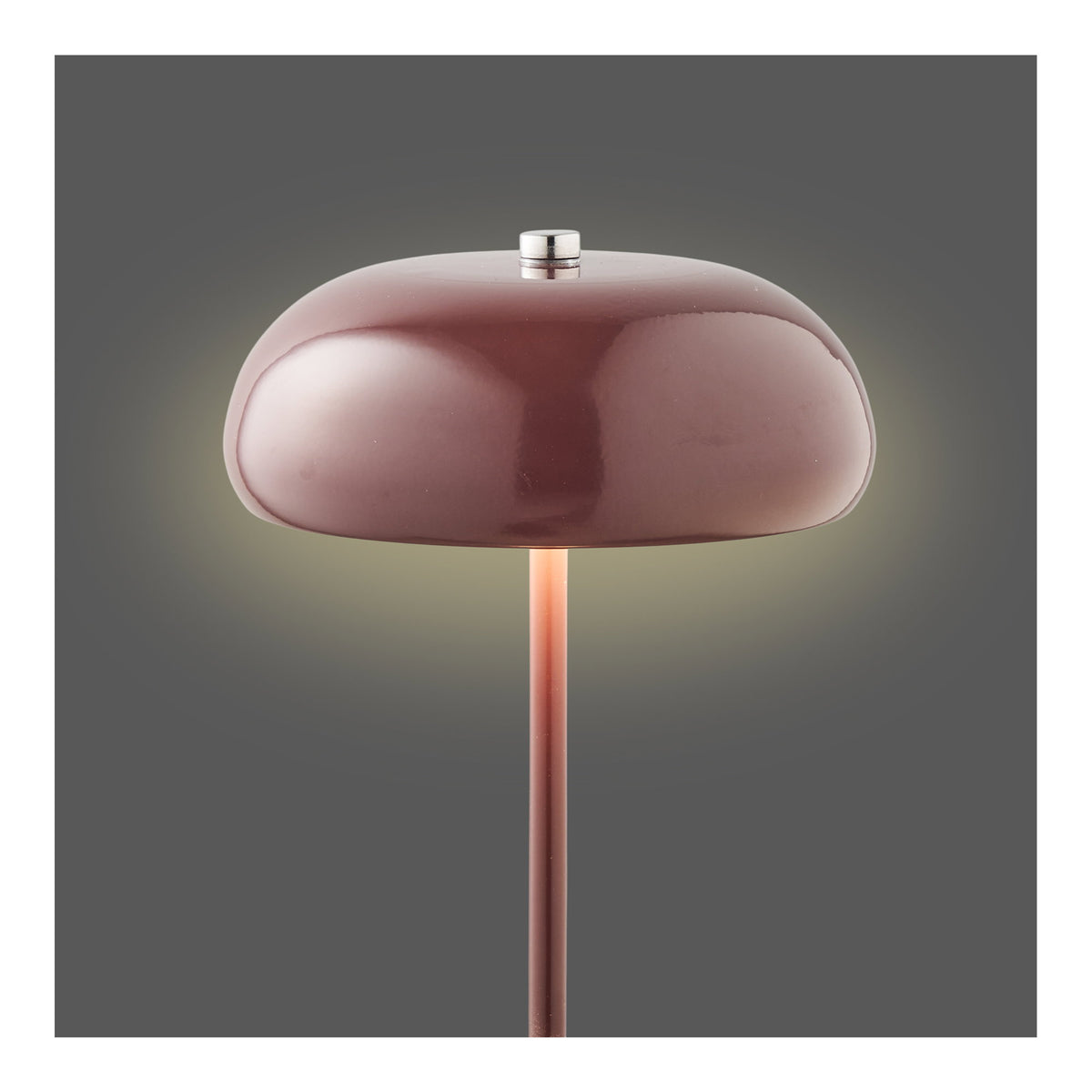 PolsterOase Möbel – Margate Tischlampe, wiederaufladbar, Metall, bordeaux ø16 cm – Ansicht 4