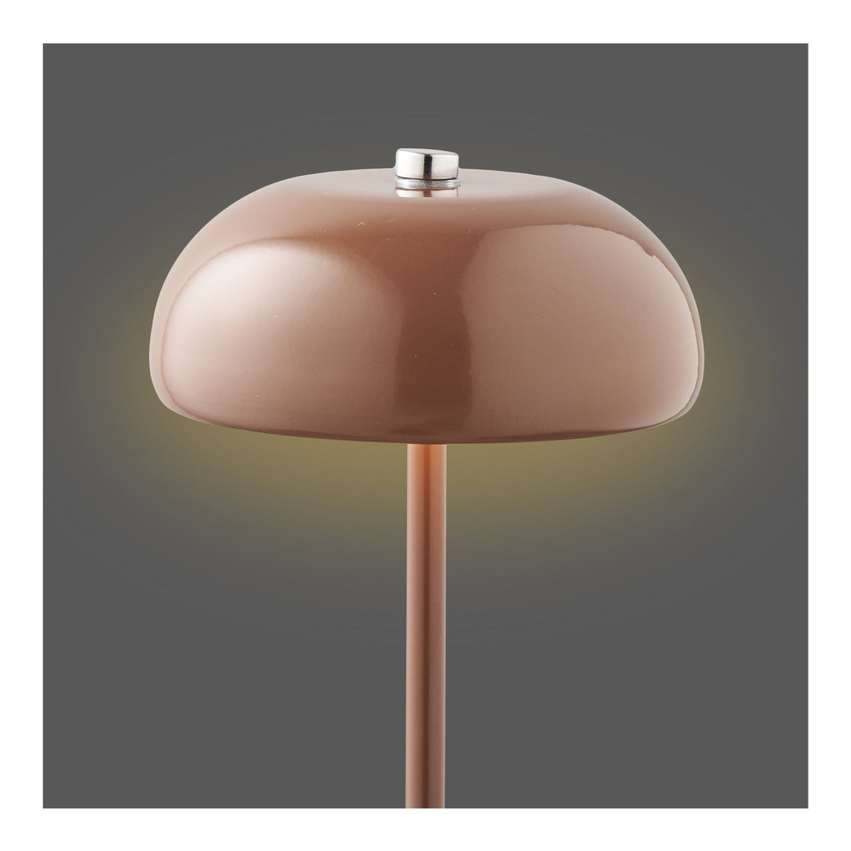 PolsterOase Möbel – Margate Akku, Tischlampe aus Metall, Braun, Ø 13 cm – Ansicht 2