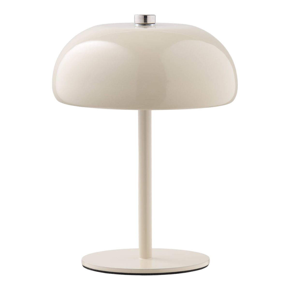PolsterOase Möbel – Margate Akku Tischlampe aus Metall, Beige, Ø 13 cm
