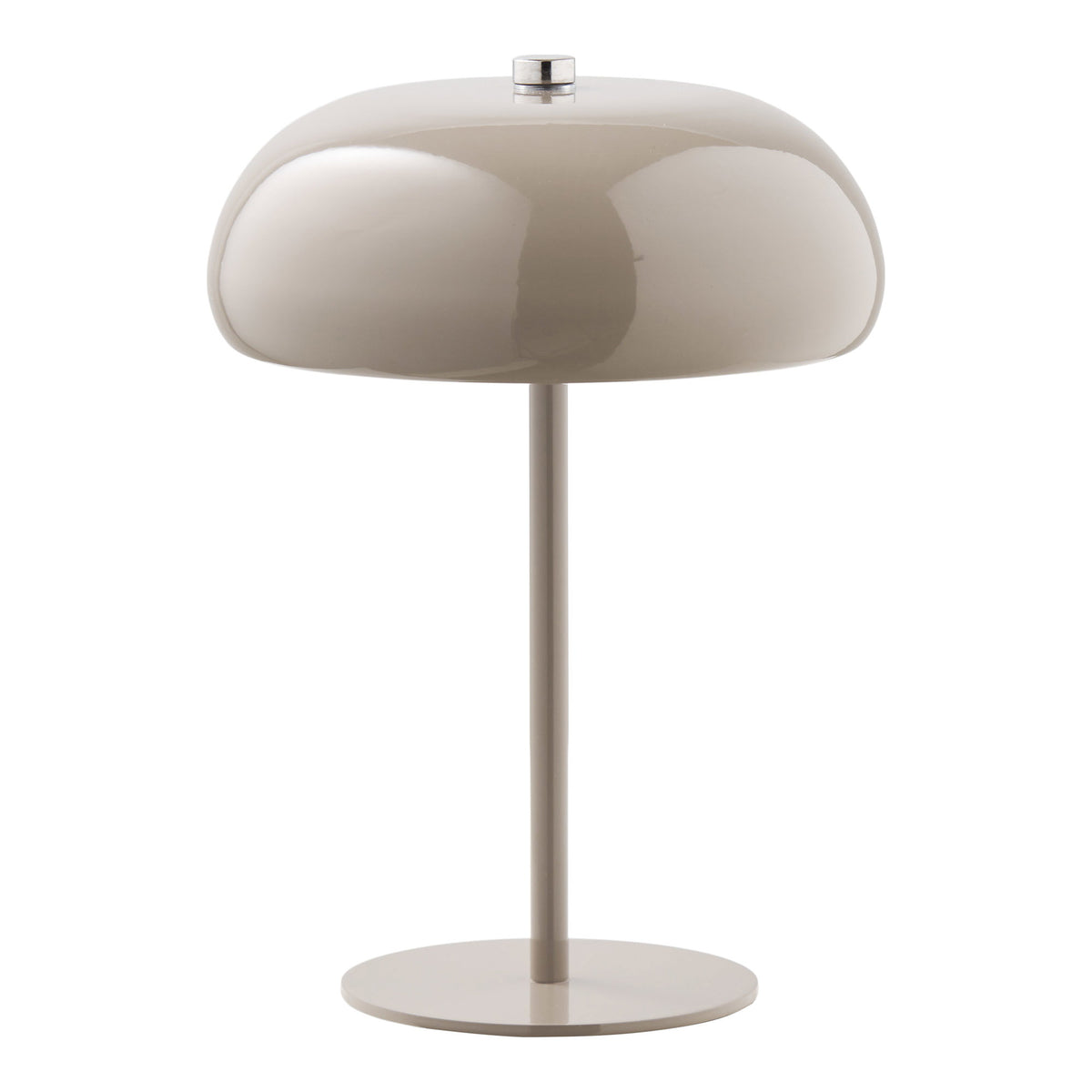 PolsterOase Möbel – Margate Akku, Tischlampe aus Metall, Taupe, Ø 16 cm