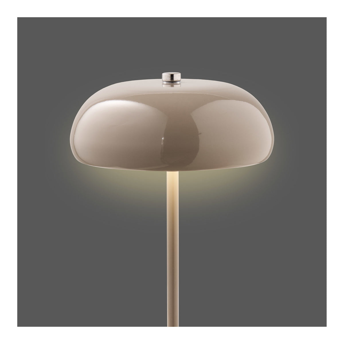 PolsterOase Möbel – Margate Akku, Tischlampe aus Metall, Taupe, Ø 16 cm – Ansicht 4