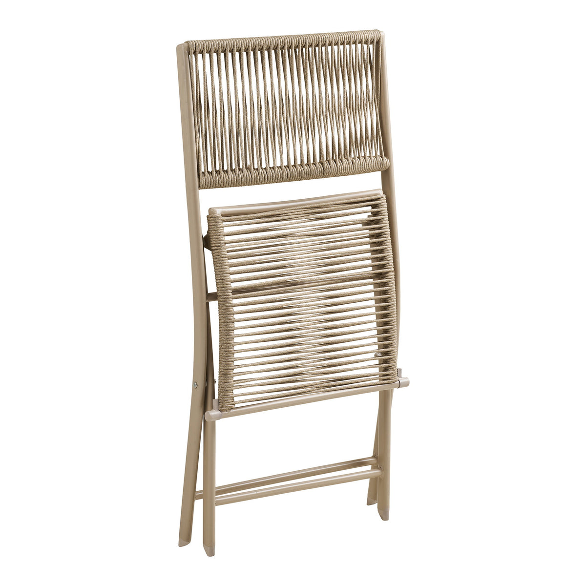 Arcas Bistroset aus Polyester und Stahl, Tisch und 2 Stühle, Taupe