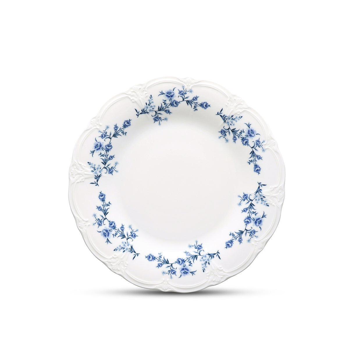 bonbistro Teller 32 cm, blaues Blumenmuster, Retro – 2er-Set – Produktansicht 1