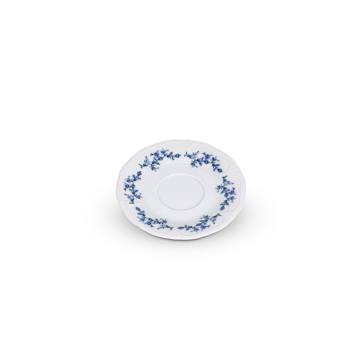 bonbistro Untertasse 16,5 cm blaues Blumenmuster Retro – 6er-Set – Produktansicht 4