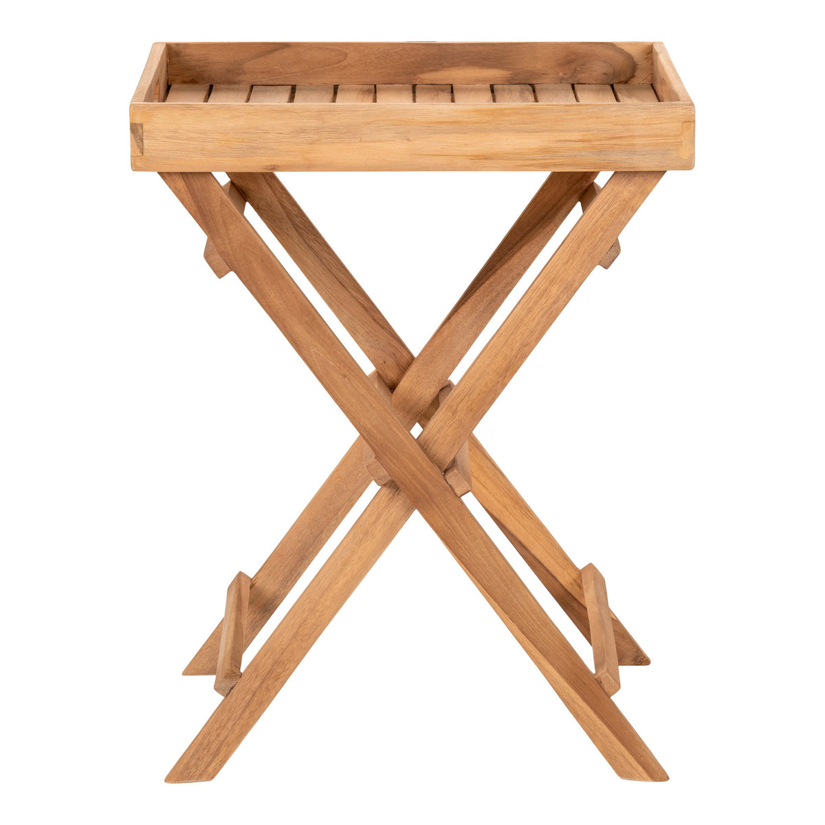 PolsterOase Möbel – Ronda Tabletttisch aus Teakholz, Natur, 29 × 39 × 49, 5 cm – Ansicht 3