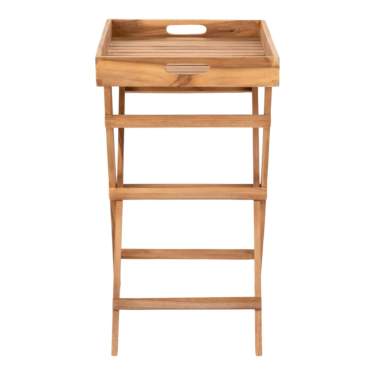 PolsterOase Möbel – Ronda Tabletttisch aus Teakholz, Natur, 29 × 39 × 49, 5 cm – Ansicht 4