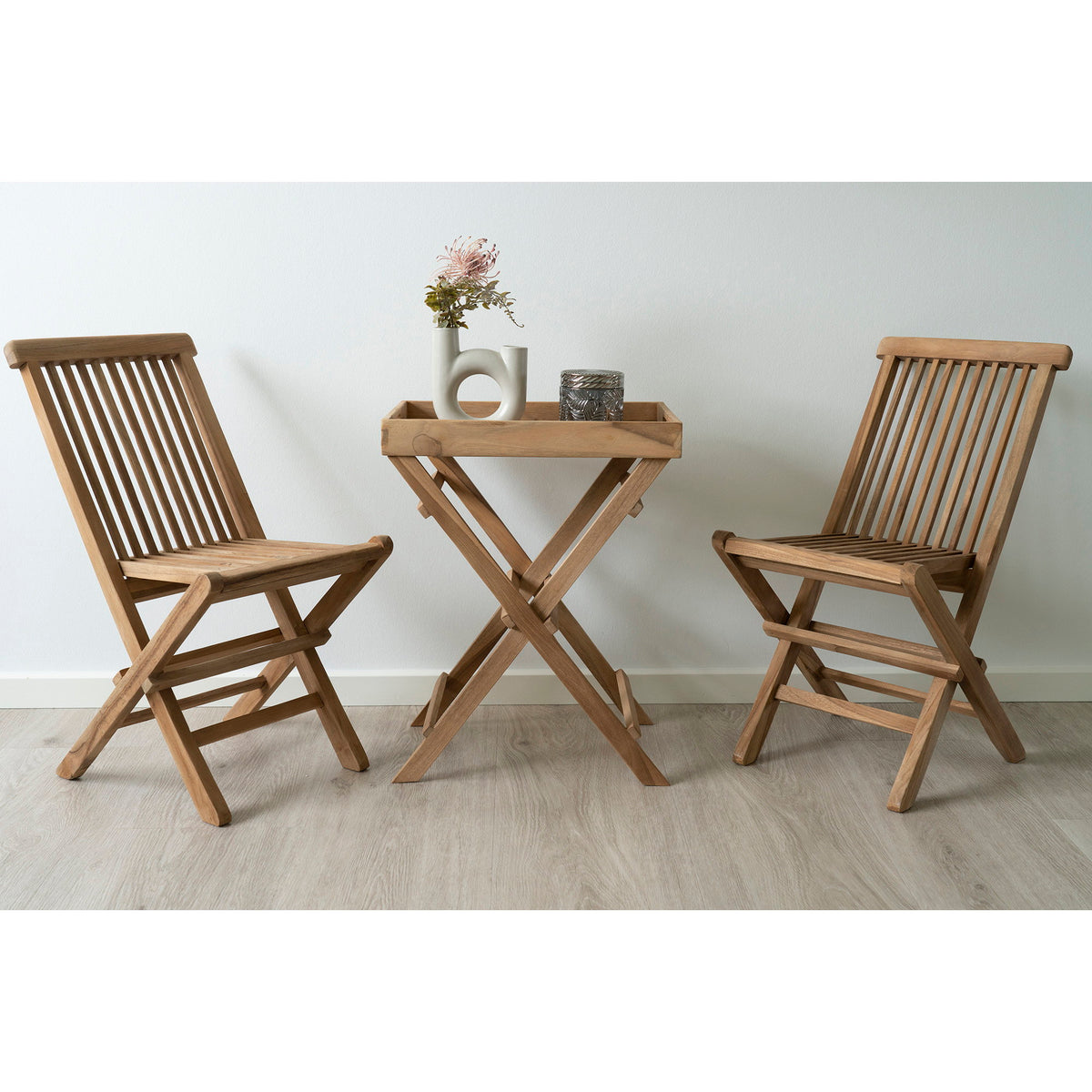 PolsterOase Möbel – Ronda Tabletttisch aus Teakholz, Natur, 29 × 39 × 49, 5 cm – Ansicht 5