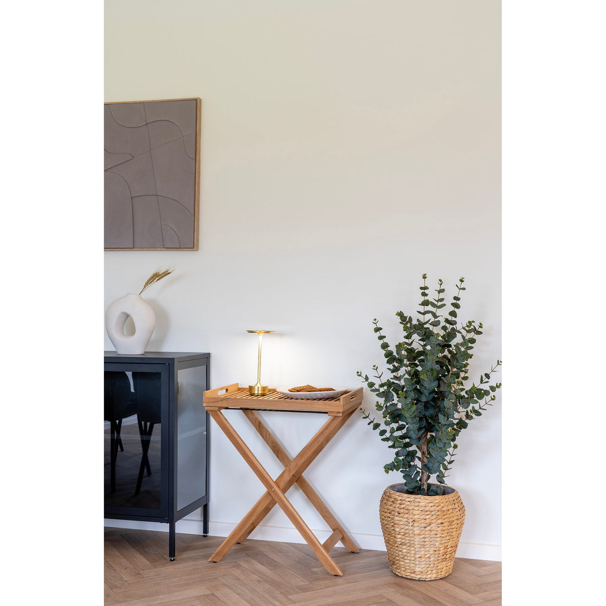 PolsterOase Möbel – Ronda Tabletttisch aus Teakholz, Natur, 60 × 40 × 70 cm – Ansicht 11