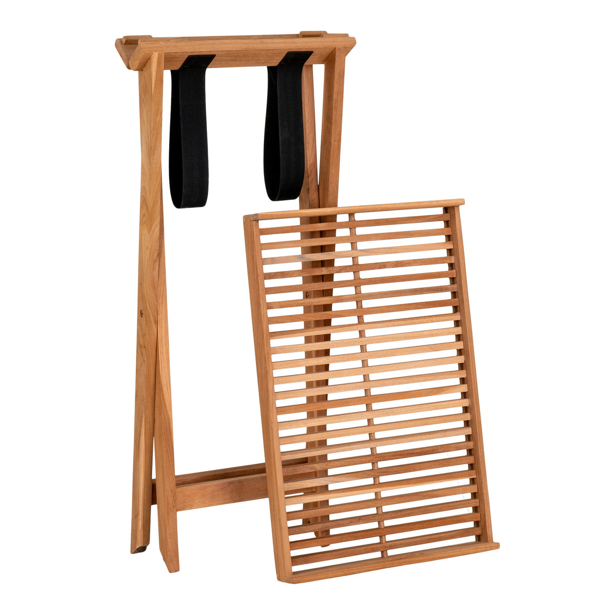 PolsterOase Möbel – Ronda Tabletttisch aus Teakholz, Natur, 60 × 40 × 70 cm – Ansicht 7