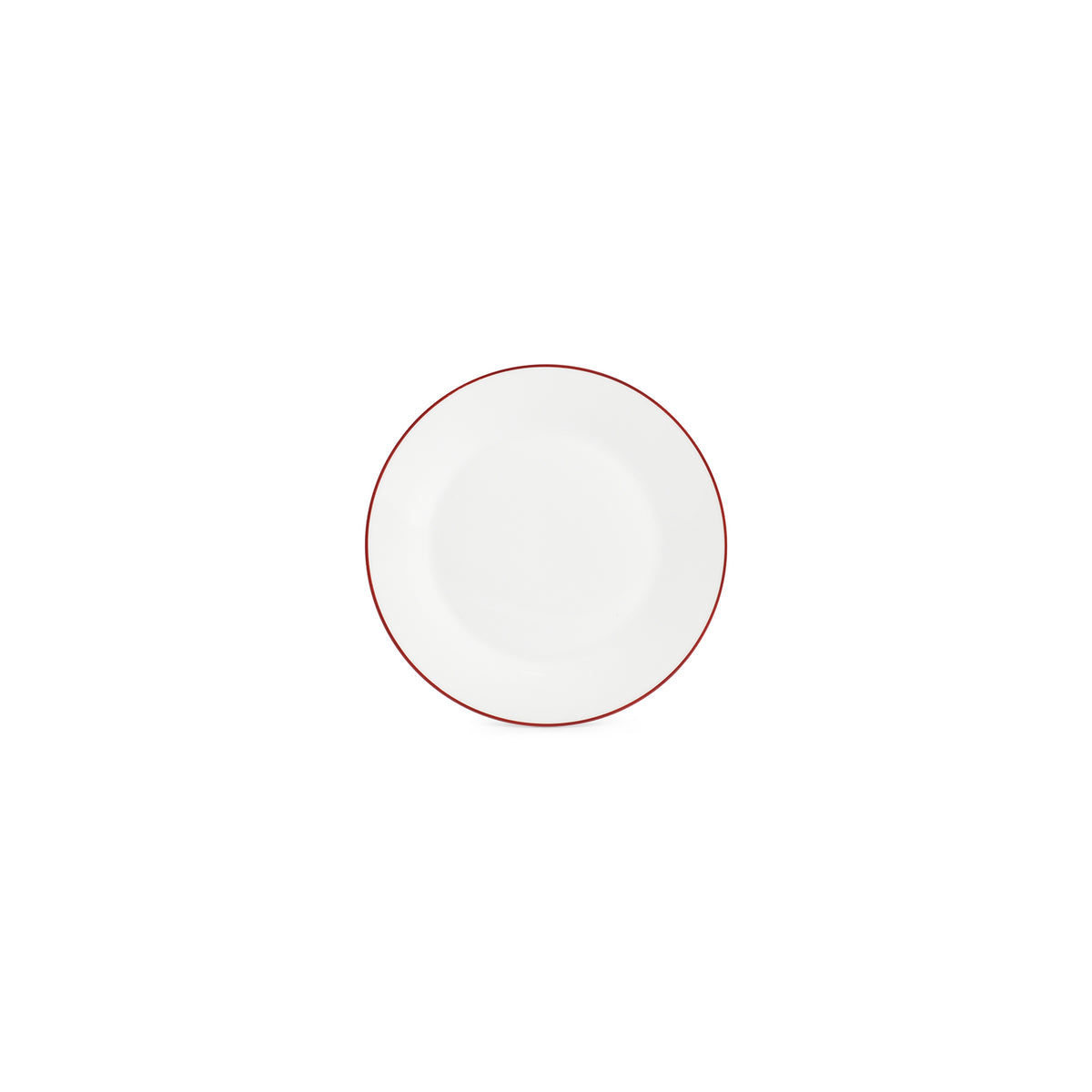 bonbistro Teller 20 cm, burgunderfarbener Rand, Basic White – 6er-Set – Produktansicht 1
