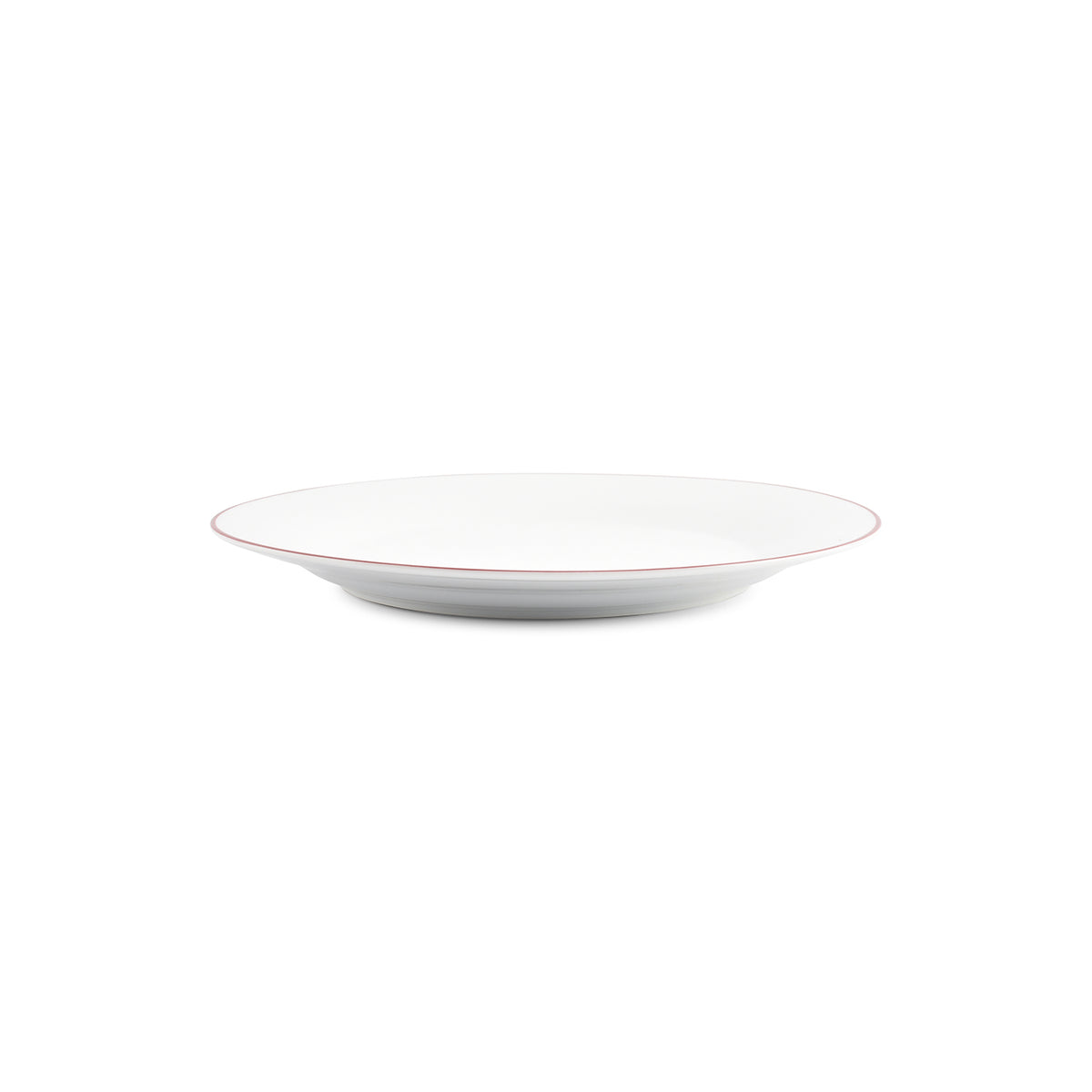 bonbistro Teller 27 cm, Basic White mit burgunderfarbenem Rand – 6er-Set – Produktansicht 3