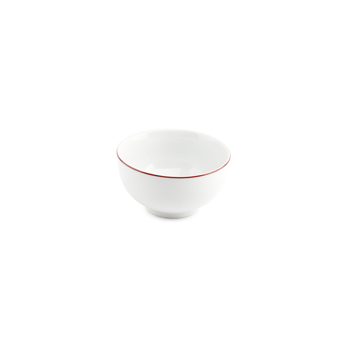 bonbistro Schale 14×H8 cm, burgunderfarbener Rand, Basic White – 6er-Set – Produktansicht 2