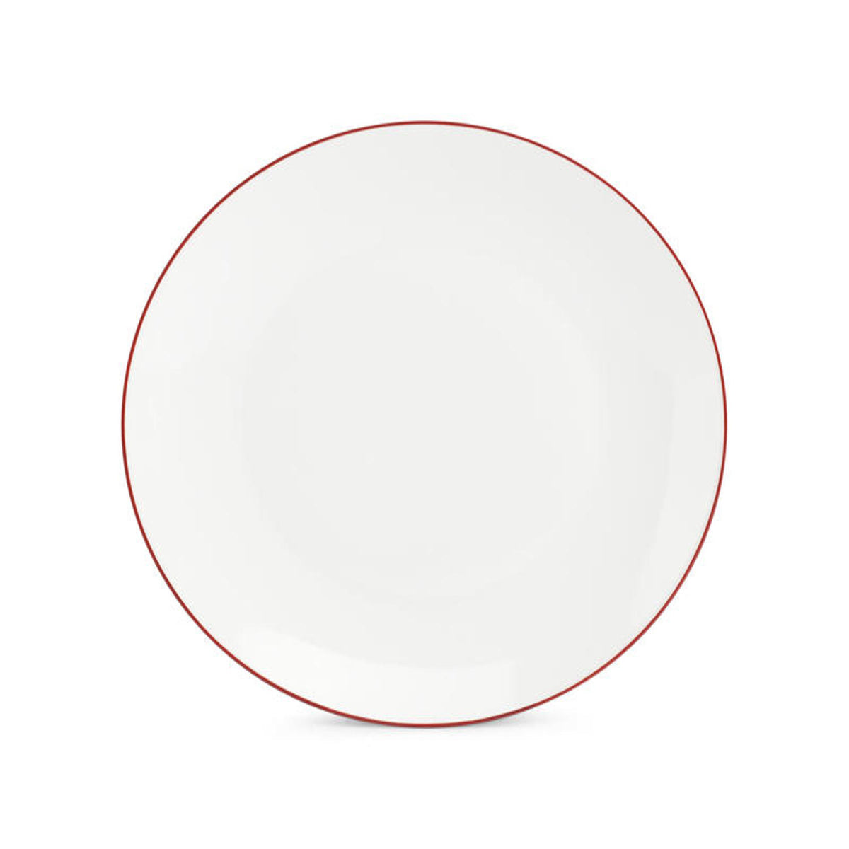 bonbistro Teller 26,5 cm Coupé, bordeauxfarbener Rand, Basic White – 6er-Set – Produktansicht 1