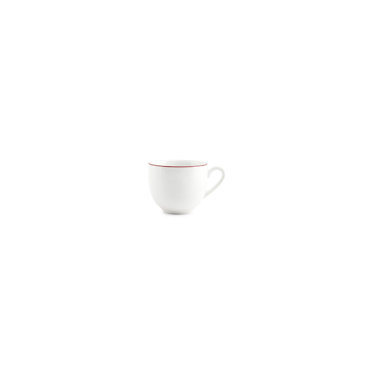 bonbistro Mokka-Tasse 10 cl, burgunderfarbener Rand, Basic White – 6er-Set – Produktansicht 1