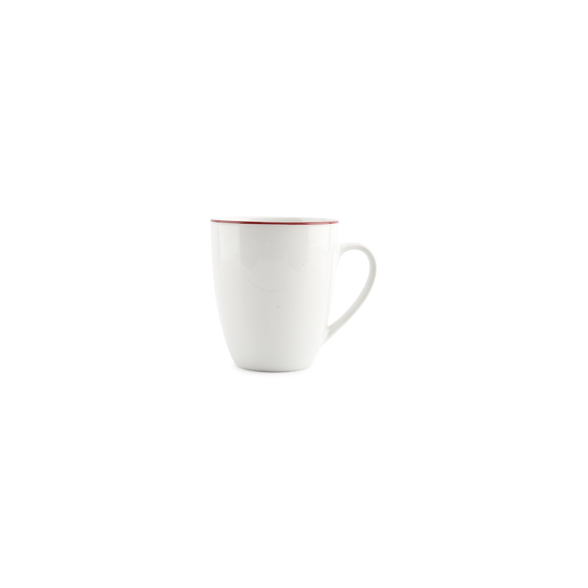 bonbistro Becher 38 cl mit bordeauxrotem Rand, Basic White – 6er-Set – Produktansicht 1