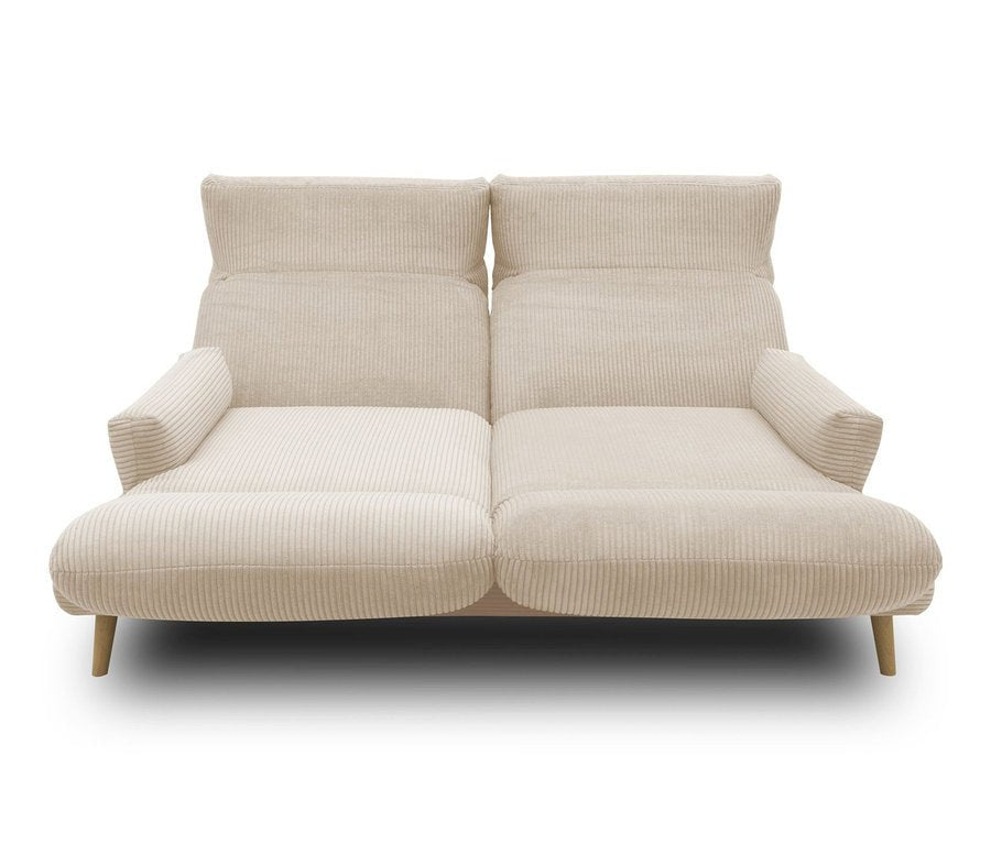 2 Sitzer mit Spinfunktion in Cord Creme - POLSTEROASE