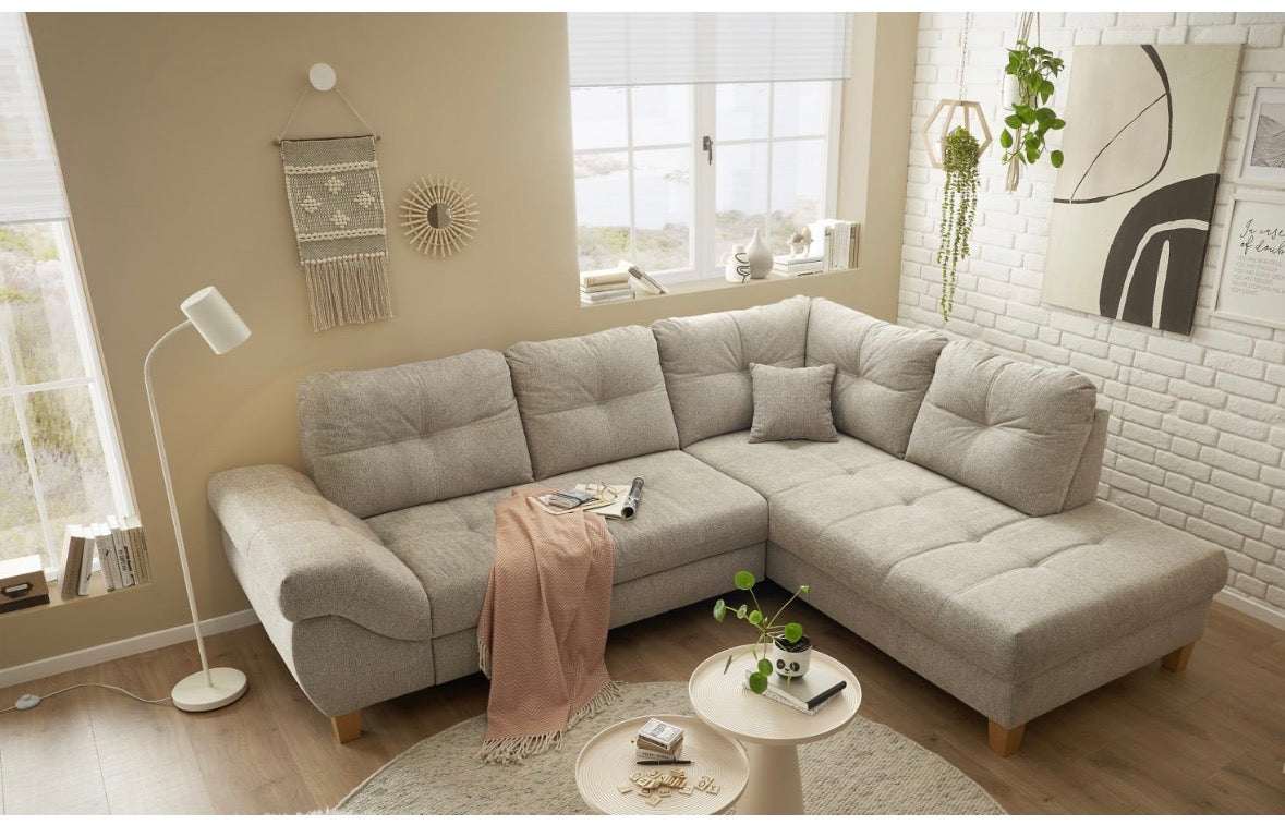 Ecksofa in Webstoff, 275cm Breite | PolsterOase