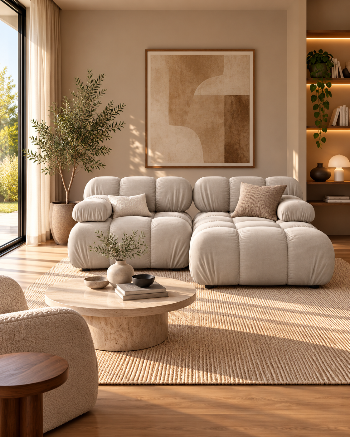 Selene Modulsofa, Ecksofa aus Samt (2-Sitzer), 190 cm