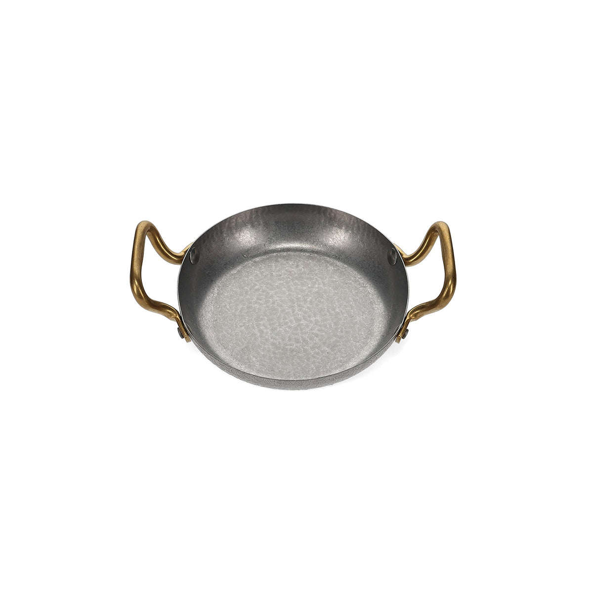 bonbistro Servierschale 18 x H 3,5 cm mit goldenem Griff, gehämmertes Antiksilber – Produktansicht 3
