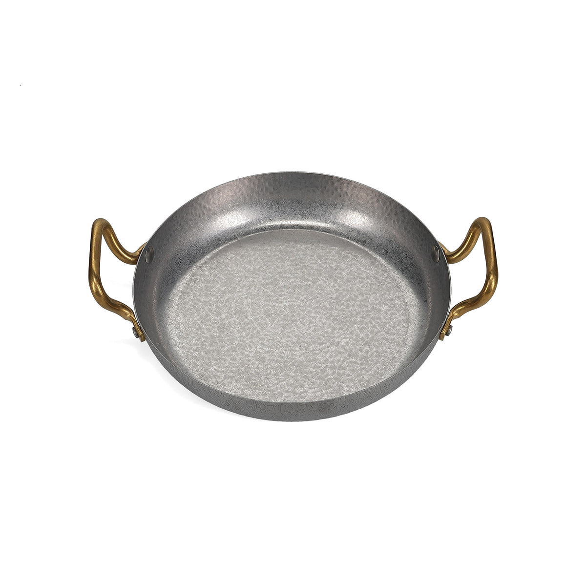 bonbistro Servierschale 24 x H5 cm mit goldenem Griff, gehämmertes Antiksilber – Produktansicht 3