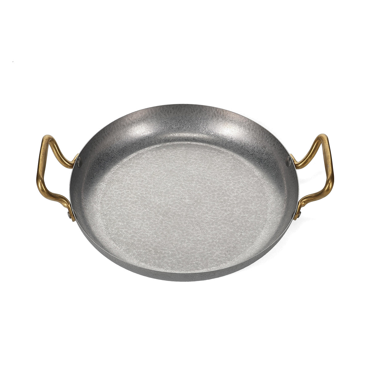 bonbistro Servierschale 28 × H5 cm mit goldenem Griff, gehämmertes Antiksilber – Produktansicht 2
